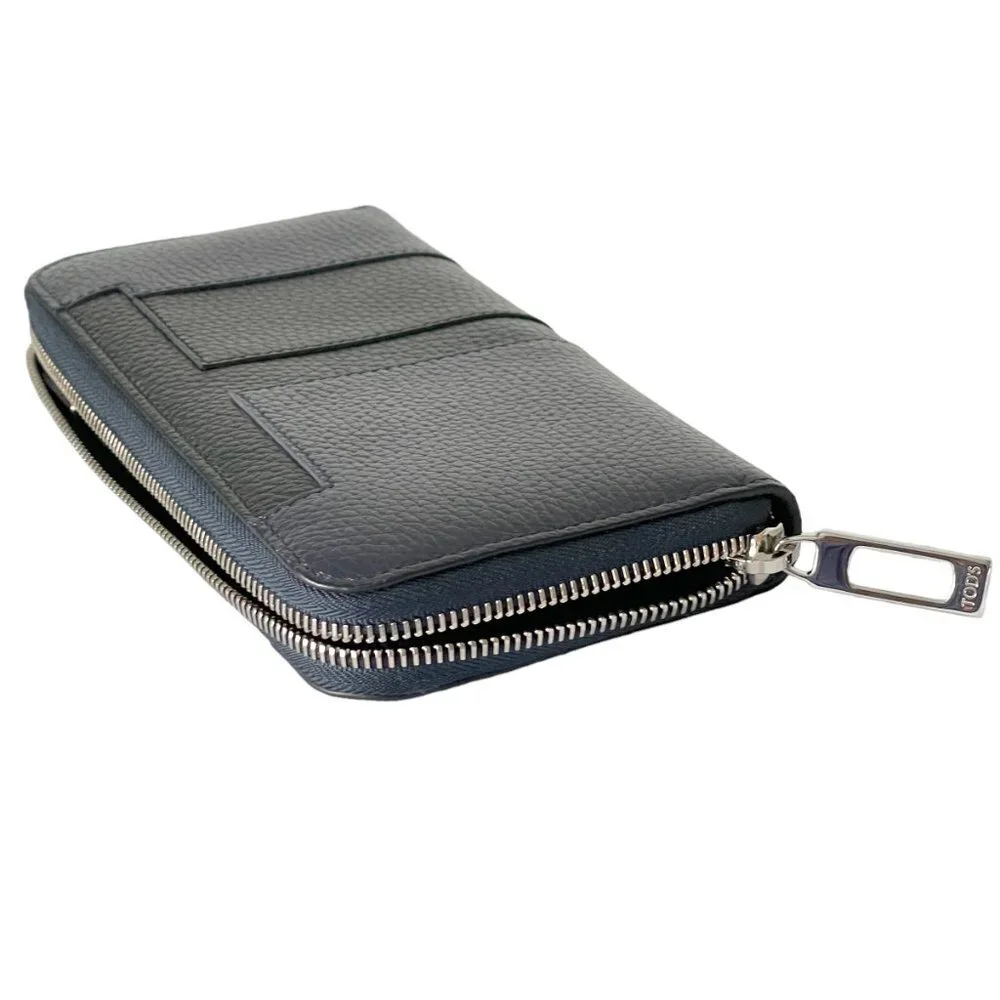 Tod's Italy‎ Blue Zip Continental Wallet Black T-panel, XAMTTTA0400FFX178L